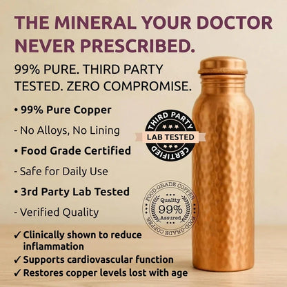 99% Pure Copper Water Bottle